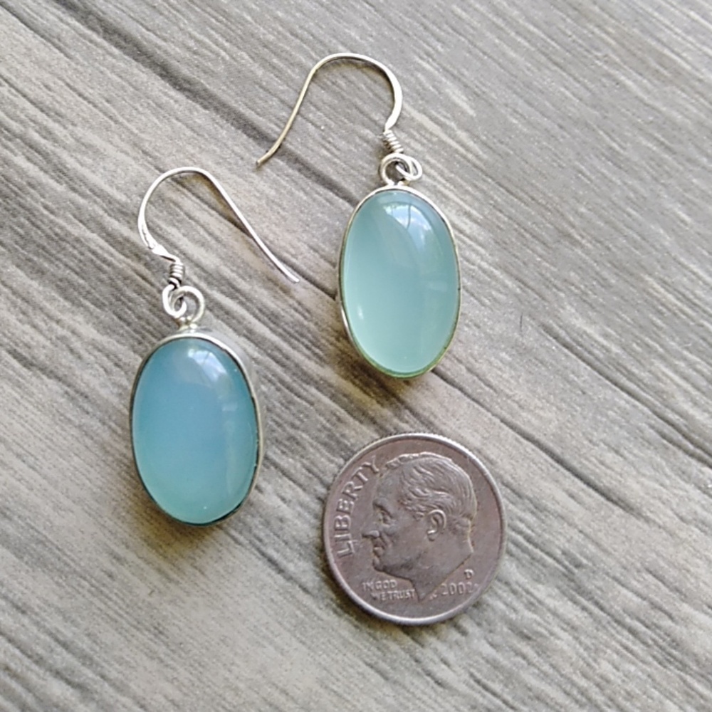 Chalcedony sterling silver earrings